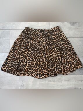 J. Crew Leopard Print Skater Skirt in Brown and Black